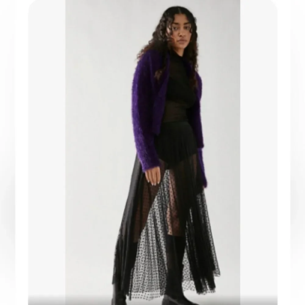 Free People Mina Cardi Cropped Shimmer Sequin Sweater Size XS